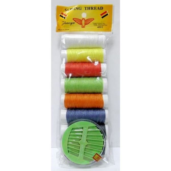 Thread, Multicolored, 10 Rolls and 10 needles